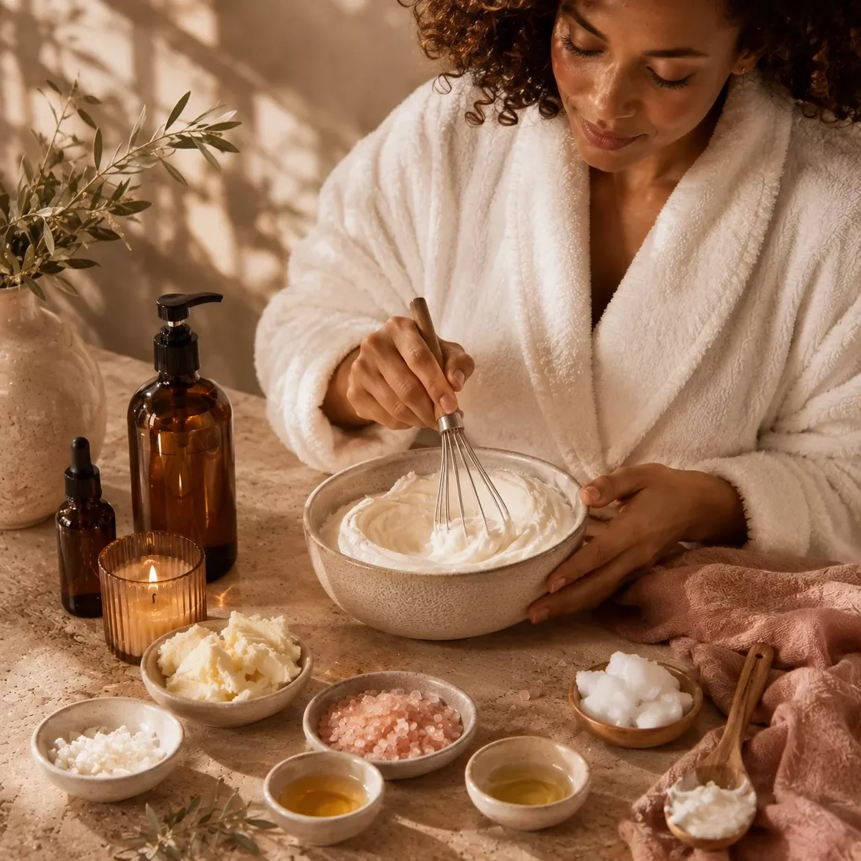 Whipped Body Cream Ingredient Steps