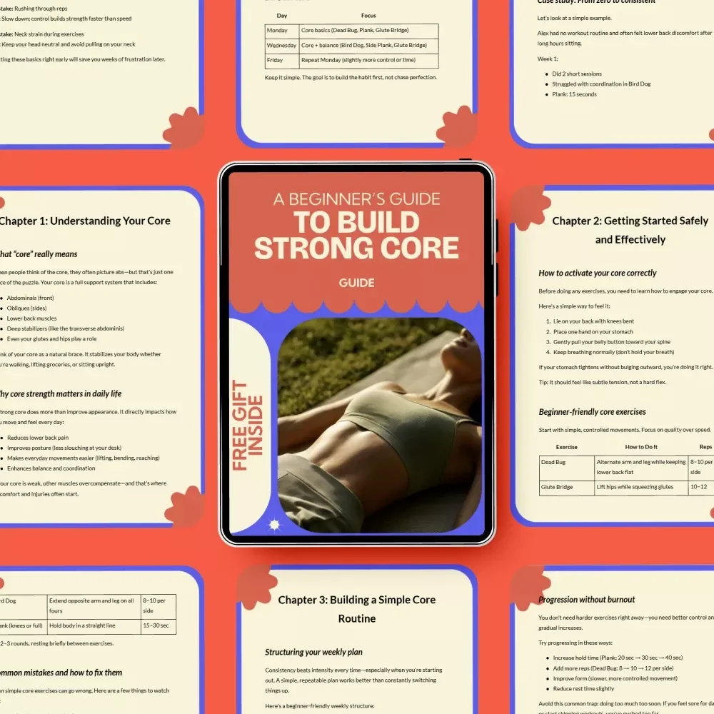 A Beginner’s Guide to Build Strong Core | Core Workout for Beginners Digital Guide | Simple At-Home Fitness Plan for Strength & Stability