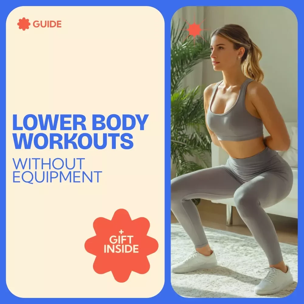 Lower Body Workouts Without Equipment – Ultimate lower body workout no equipment Guide, Bodyweight Fitness eBook, Home Workout Plan, Printable Fitness Checklist
