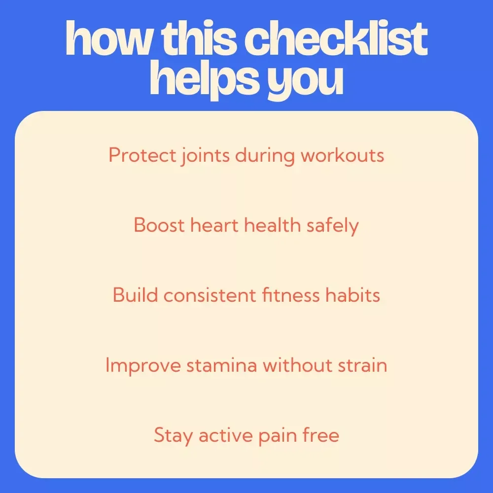 Your Low-Impact Cardio Checklist – Simple Low Impact Cardio Exercises Guide for Joint-Friendly Workouts, Beginner to Advanced Routine Planner
