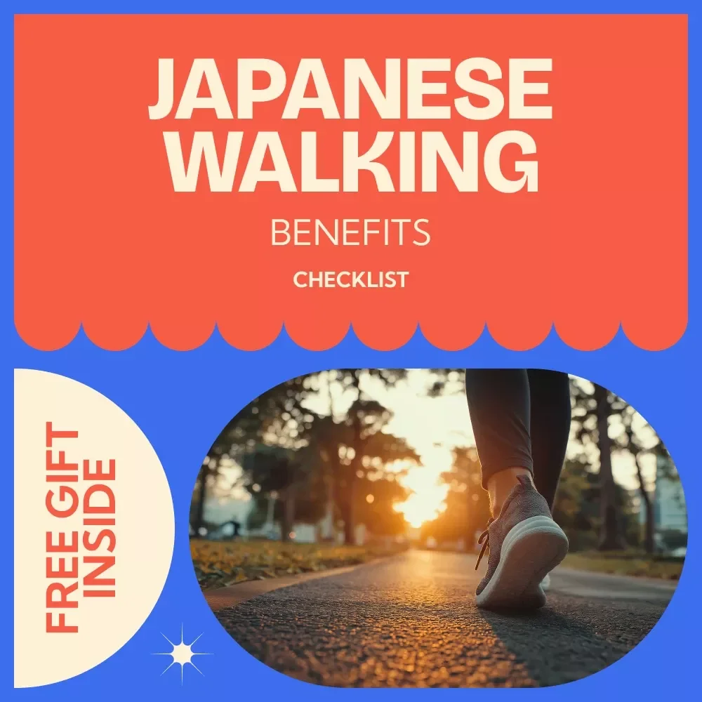 Japanese Walking Benefits Checklist – Mindful Movement Guide, Daily Walking Routine Planner, Wellness & Fitness Digital Download