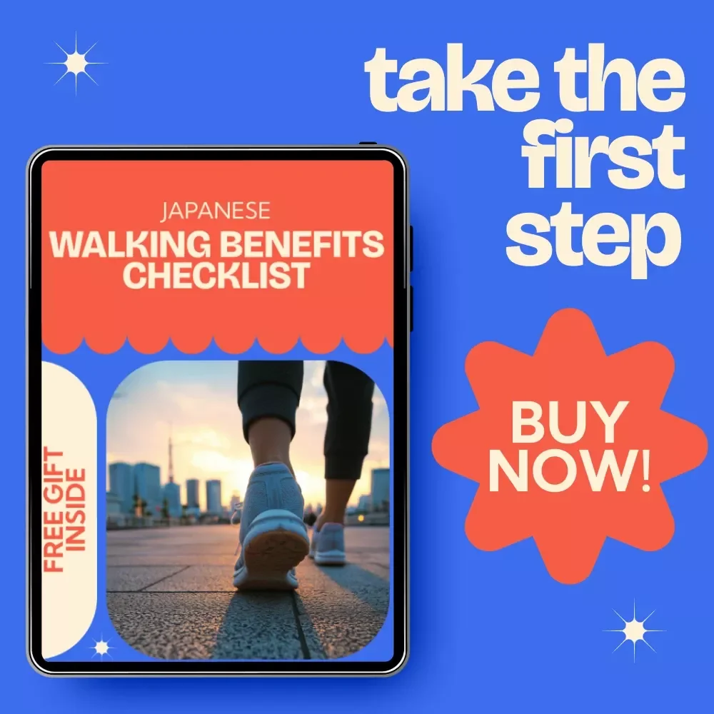 Japanese Walking Benefits Checklist – Mindful Movement Guide, Daily Walking Routine Planner, Wellness & Fitness Digital Download