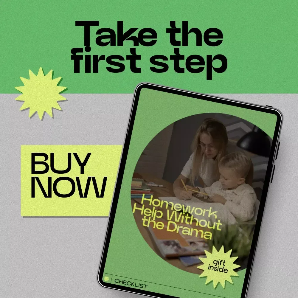 Homework Help Without the Drama Checklist – how to help child with homework, Calm Homework Routine, Parent Guide Printable, Study Skills Support