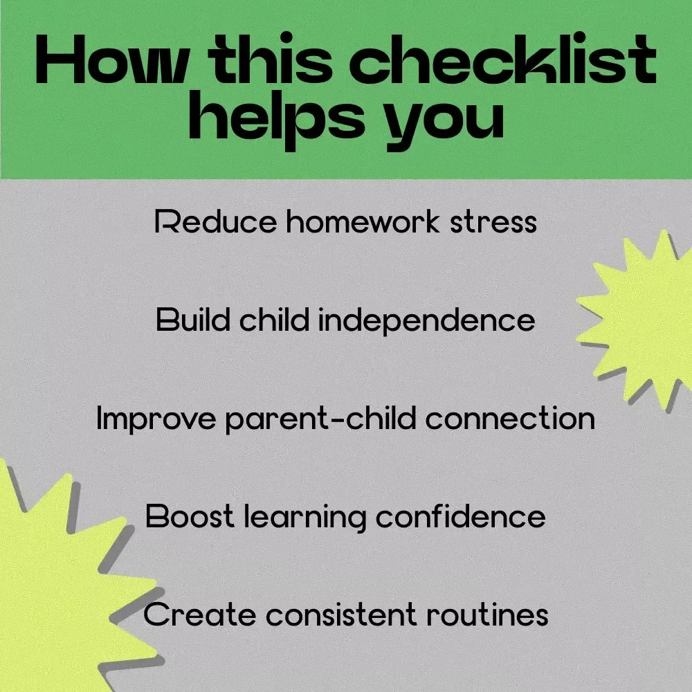 Homework Help Without the Drama Checklist – how to help child with homework, Calm Homework Routine, Parent Guide Printable, Study Skills Support