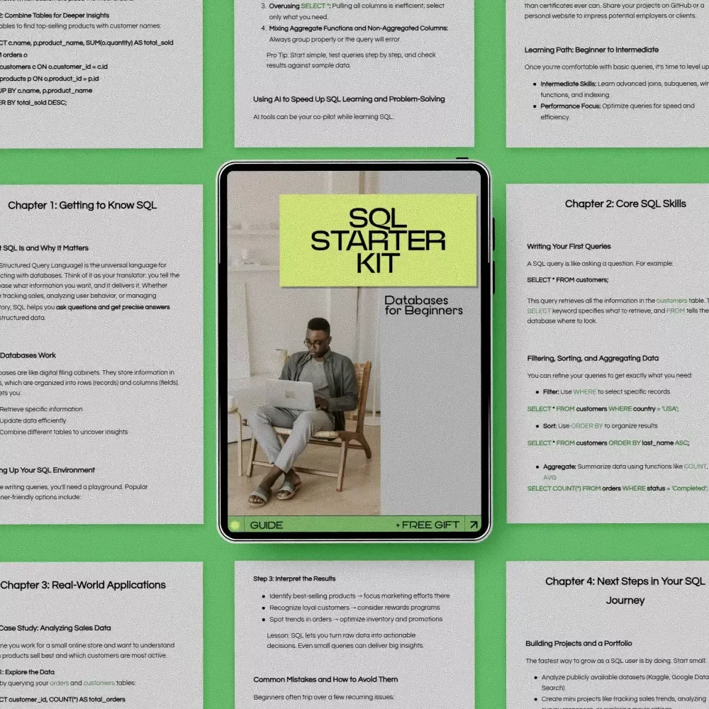 SQL Starter Kit: Databases for Beginners | How to Learn SQL for Beginners Guide, SQL eBook, Data Skills Checklist, Beginner-Friendly Database Training