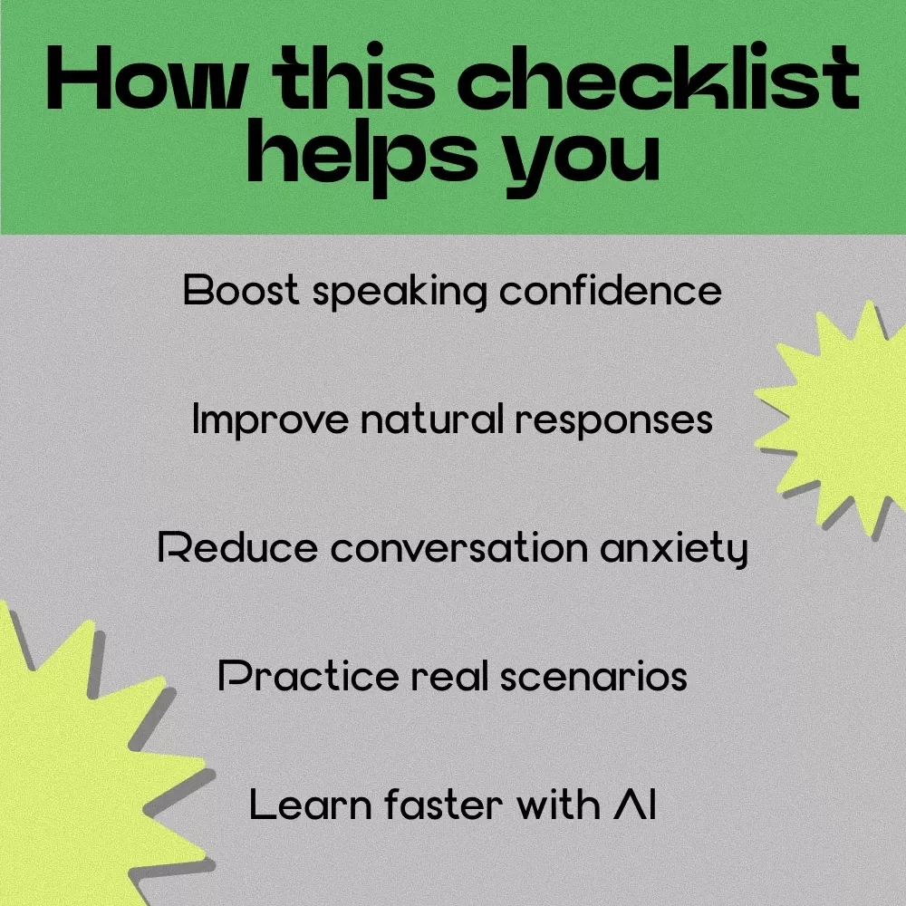 Talk It Out With AI – How to Use AI to Practice Conversation Checklist for Real-Life Confidence, Communication Skills, and Natural Speaking Practice