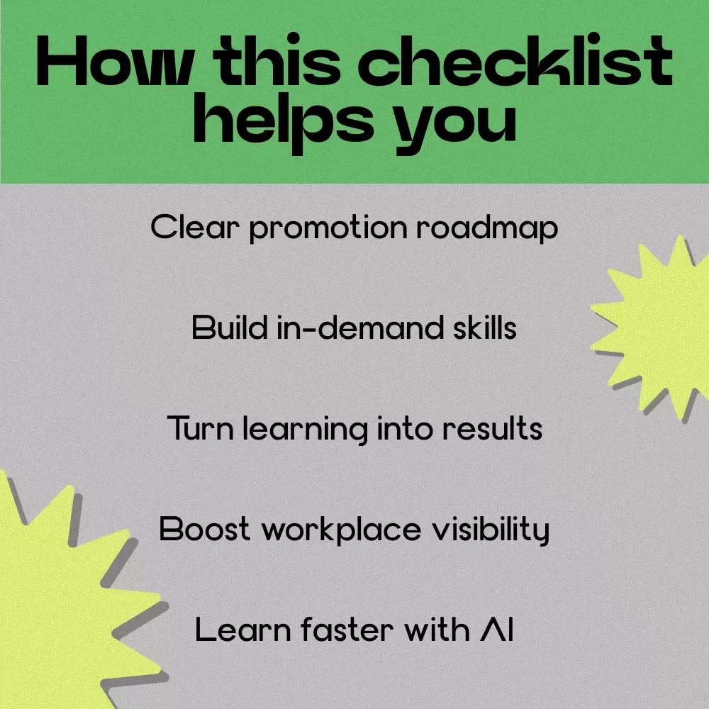 Climb the Ladder Learning Checklist – How to Learn Skills for Promotion, Career Growth Planner, Workplace Success Guide, Professional Development Tool
