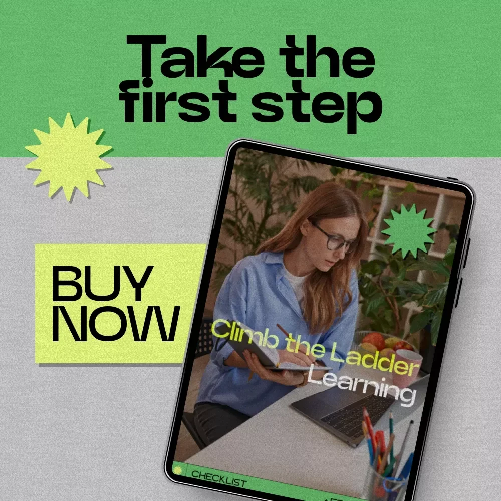 Climb the Ladder Learning Checklist – How to Learn Skills for Promotion, Career Growth Planner, Workplace Success Guide, Professional Development Tool