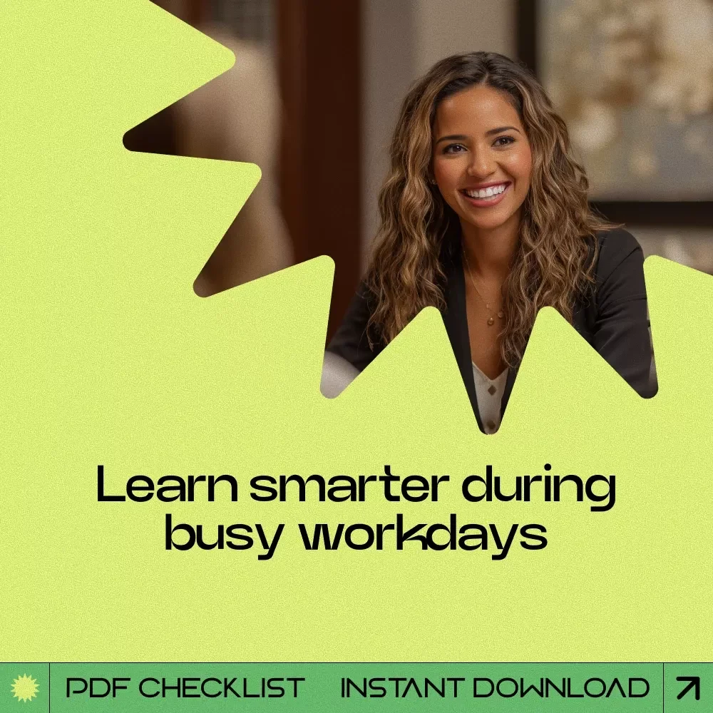 Make Room to Grow at Work Checklist – how to make time for learning at work, Productivity & Career Growth Printable, Skill Building Planner