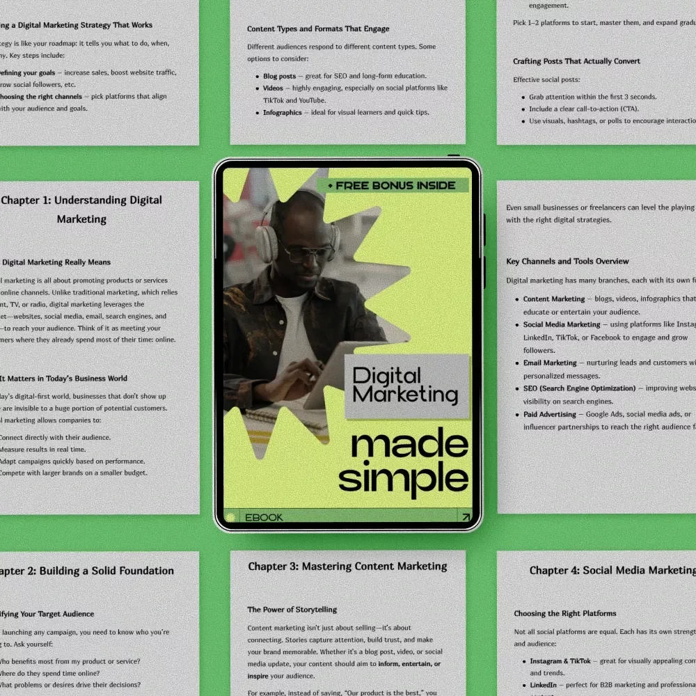Digital Marketing Made Simple | How to Learn Digital Marketing eBook Guide for Beginners, Step-by-Step Strategy, SEO, Social Media & AI Marketing Toolkit