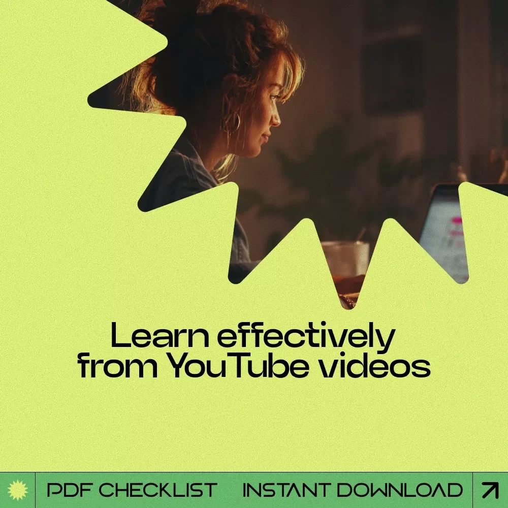 YouTube Learning Mastery Checklist – How to Learn from YouTube Videos Effectively, Study Smarter Digital Download Guide for Skill Building & Productivity