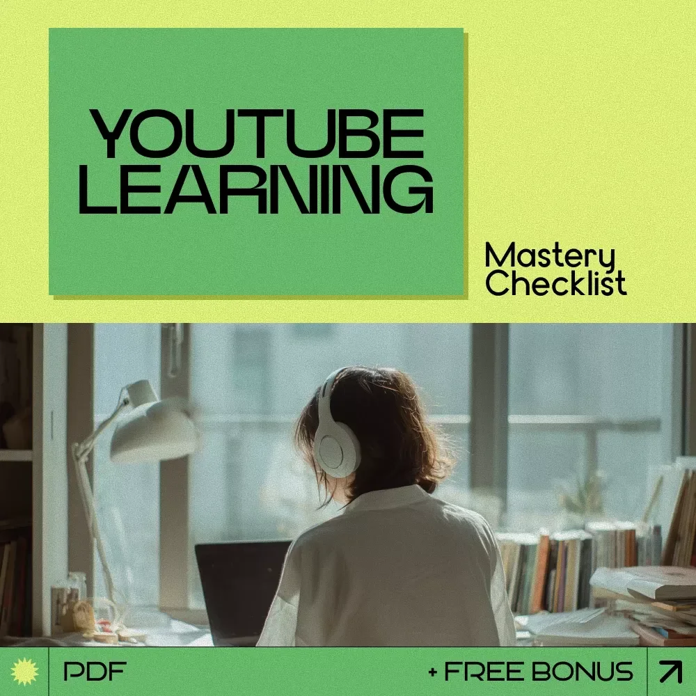 YouTube Learning Mastery Checklist – How to Learn from YouTube Videos Effectively, Study Smarter Digital Download Guide for Skill Building & Productivity
