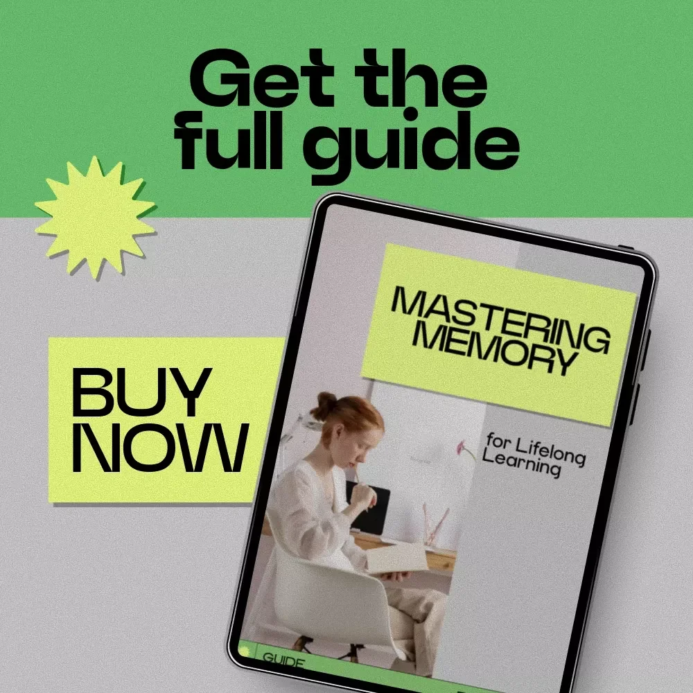 Mastering Memory for Lifelong Learning – Digital Guide on how to learn without forgetting, Study Smarter eBook, Memory Techniques & AI Learning Strategies