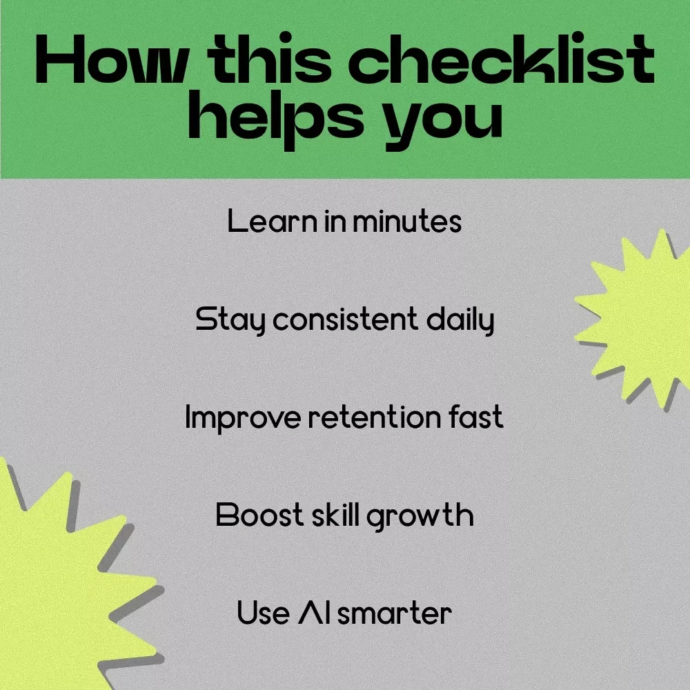 Master Your Daily Microlearning Habits – Printable checklist for Consistent Learning, Productivity Boost & Skill Building Guide