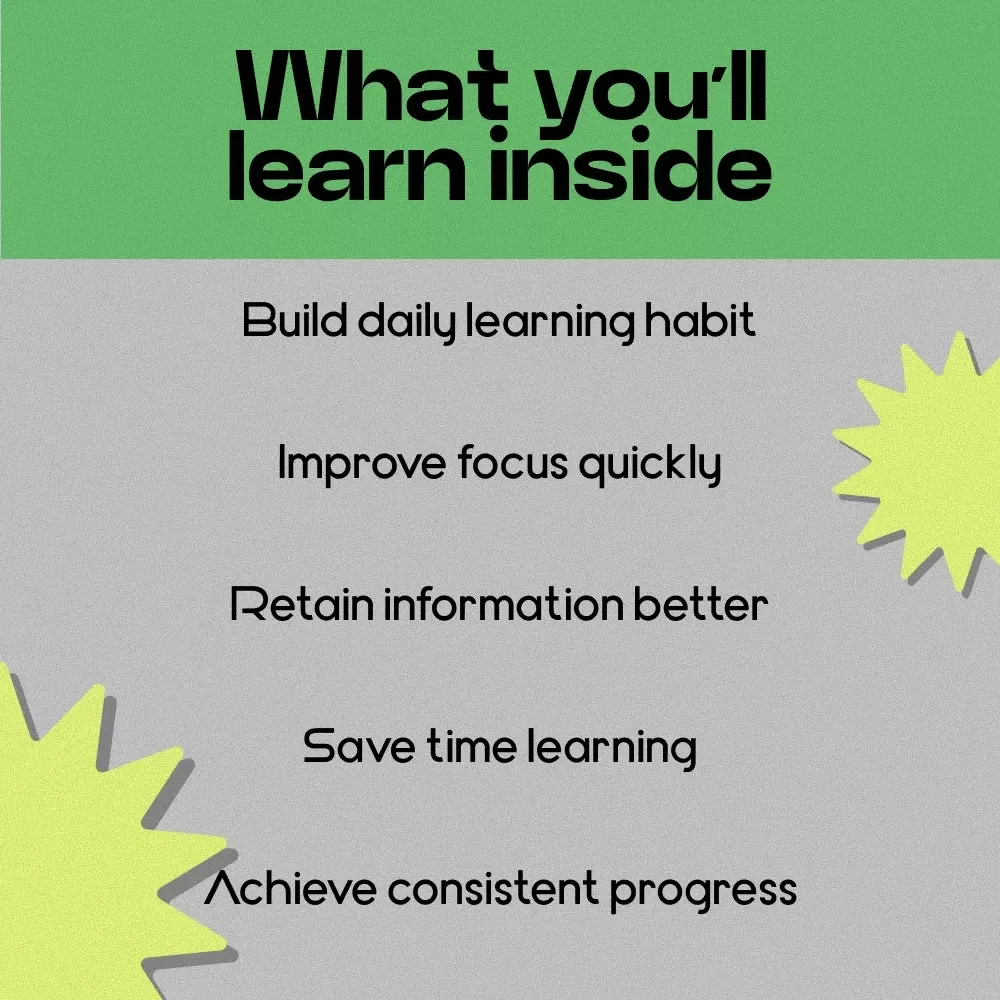 Master New Skills in Just 10 Minutes a Day – Digital Guide for Busy Learners | how to learn in 10 minutes a day Productivity eBook & Habit Building Checklist