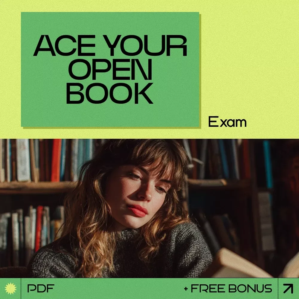 Ace Your Open Book Exam – Ultimate Checklist & Guide on how to prepare for open book exam for Students, Study Success Planner, Exam Strategy Digital Download