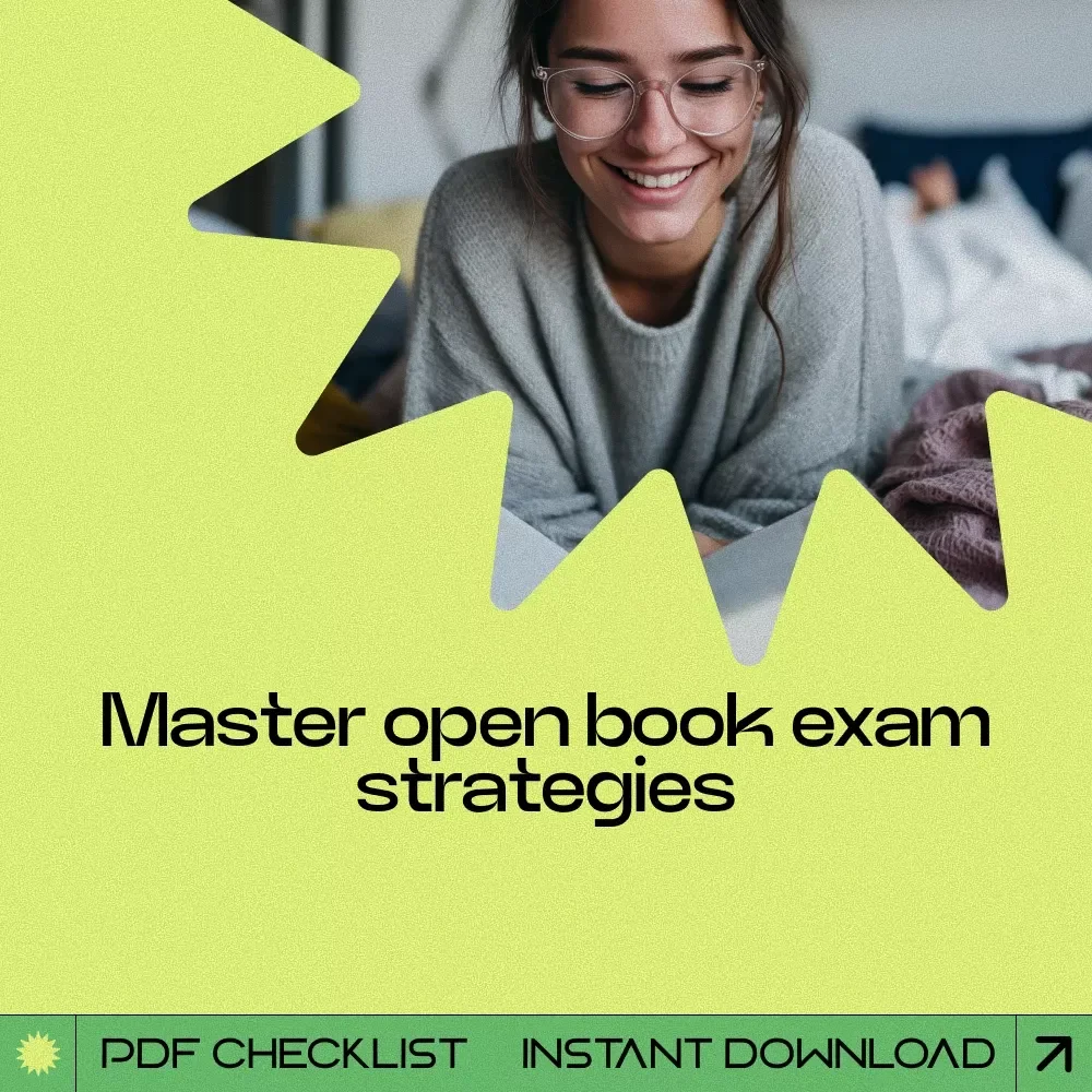 Ace Your Open Book Exam – Ultimate Checklist & Guide on how to prepare for open book exam for Students, Study Success Planner, Exam Strategy Digital Download