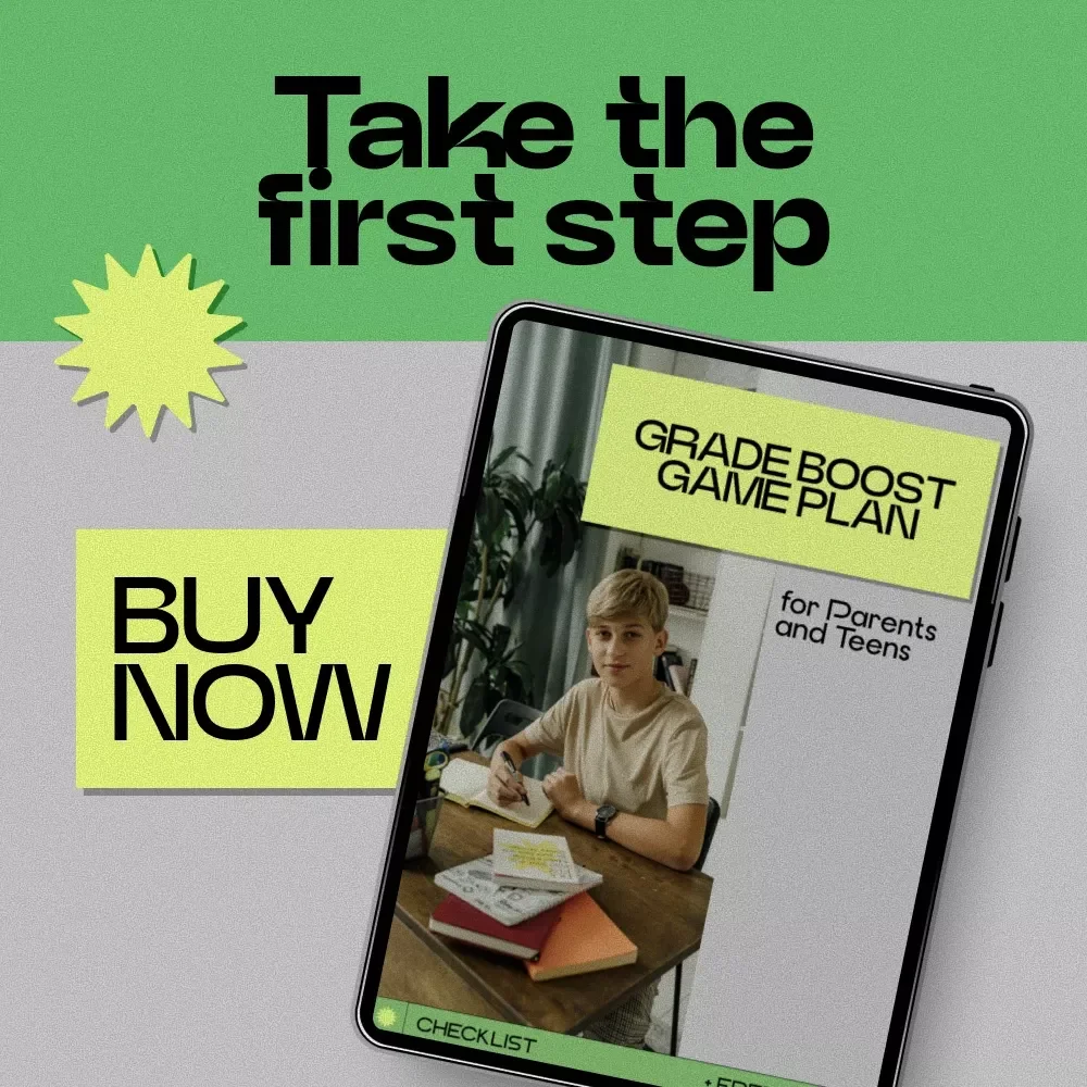 Grade Boost Game Plan for Parents and Teens – Printable Checklist Guide | how to help teenager with grades | Study Routine, Homework Help, Academic Success Plan