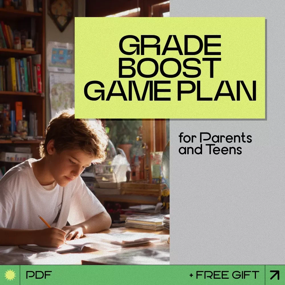 Grade Boost Game Plan for Parents and Teens – Printable Checklist Guide | how to help teenager with grades | Study Routine, Homework Help, Academic Success Plan