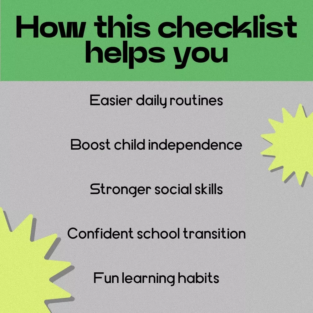 Kindergarten Ready Without the Tears – Easy Checklist Guide for Parents | how to prepare child for kindergarten Routine & Skills Planner