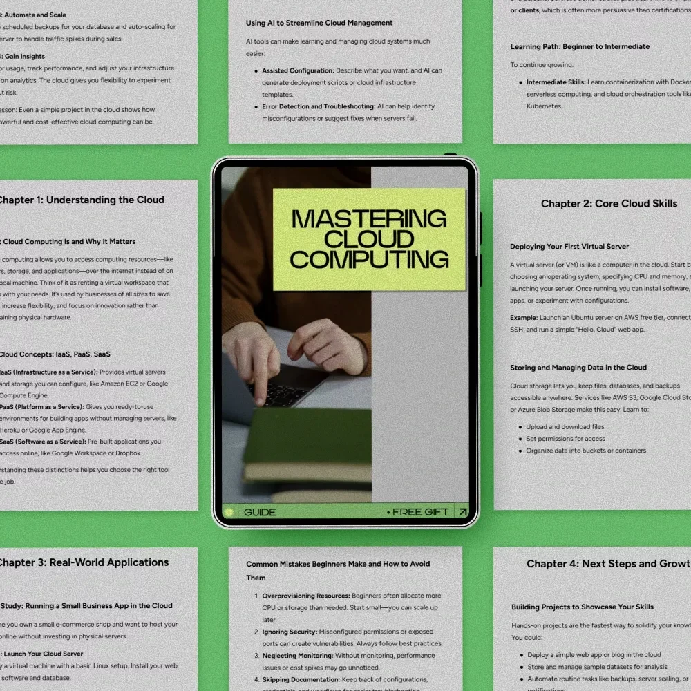 Mastering Cloud Computing – Complete Guide on how to learn cloud computing for Beginners, Step-by-Step Cloud Skills eBook, Practical Cloud Projects & Career Path Resource