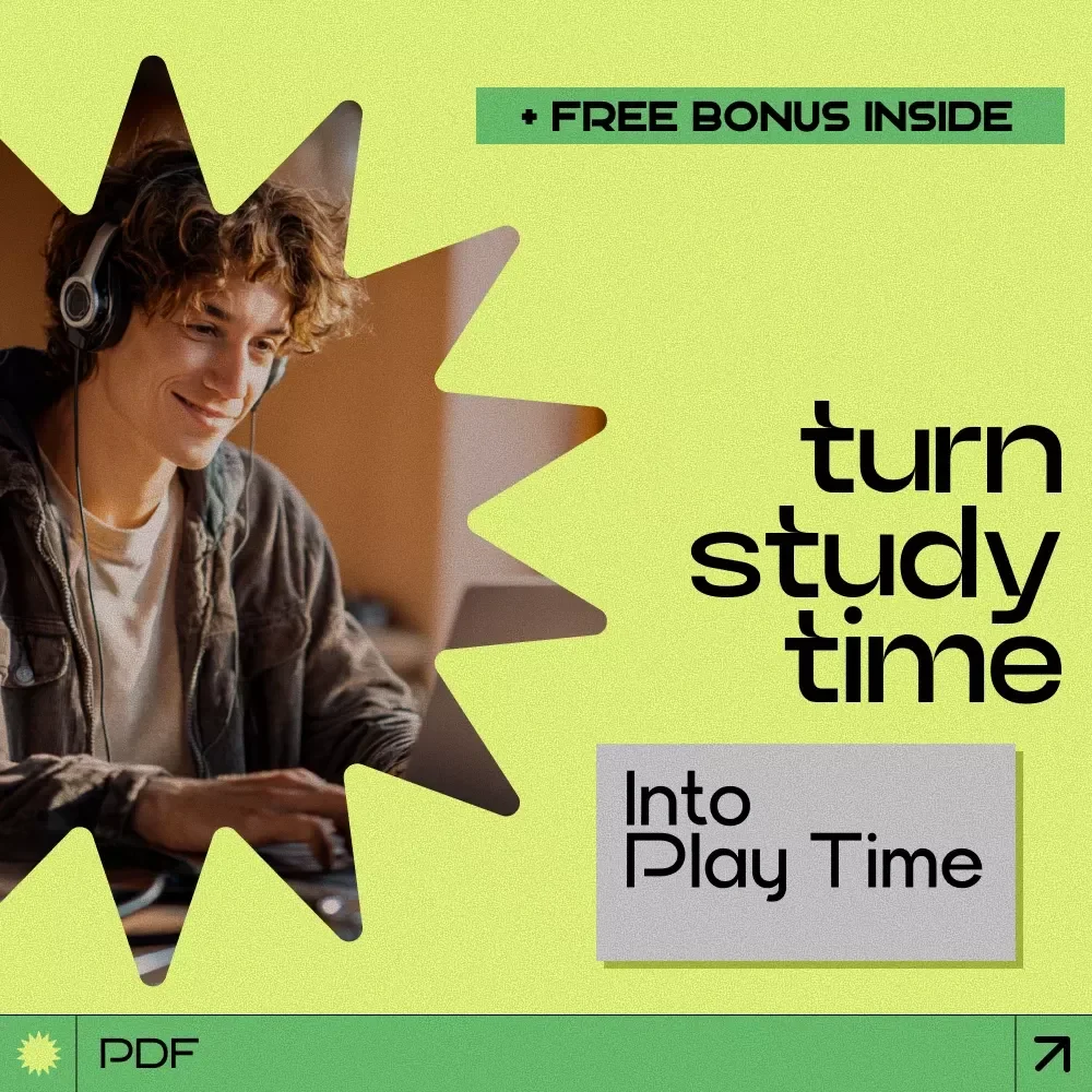 Turn Study Time Into Play Time Checklist | how to make learning fun | Printable Study Motivation Guide for Kids, Teens & Students