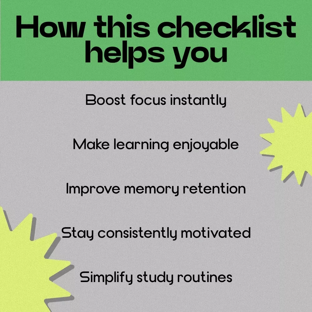 Turn Study Time Into Play Time Checklist | how to make learning fun | Printable Study Motivation Guide for Kids, Teens & Students
