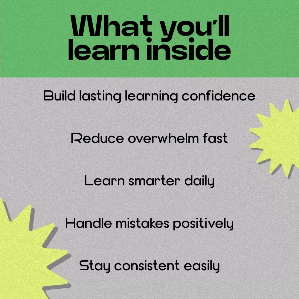 Learn With Confidence – A Practical Guide on how to build confidence in learning | Digital Download Study Mindset Workbook