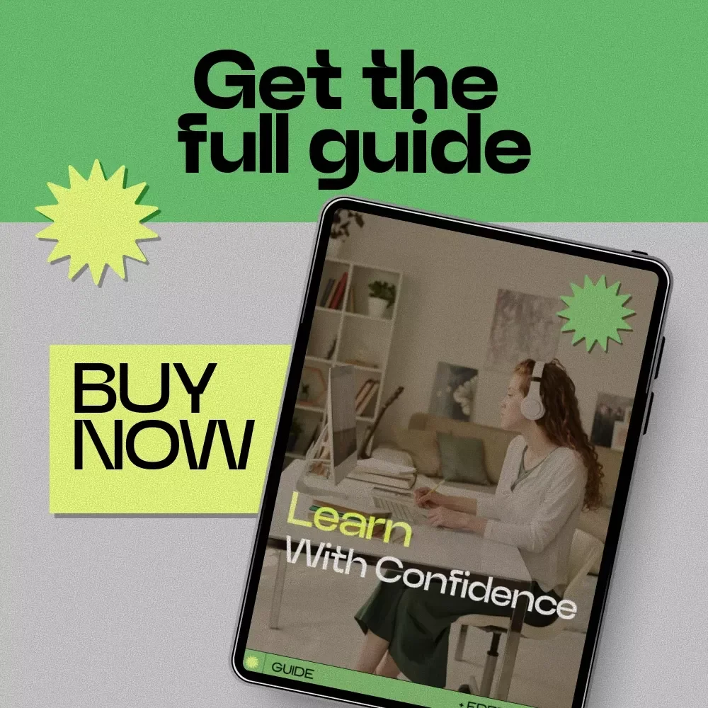 Learn With Confidence – A Practical Guide on how to build confidence in learning | Digital Download Study Mindset Workbook