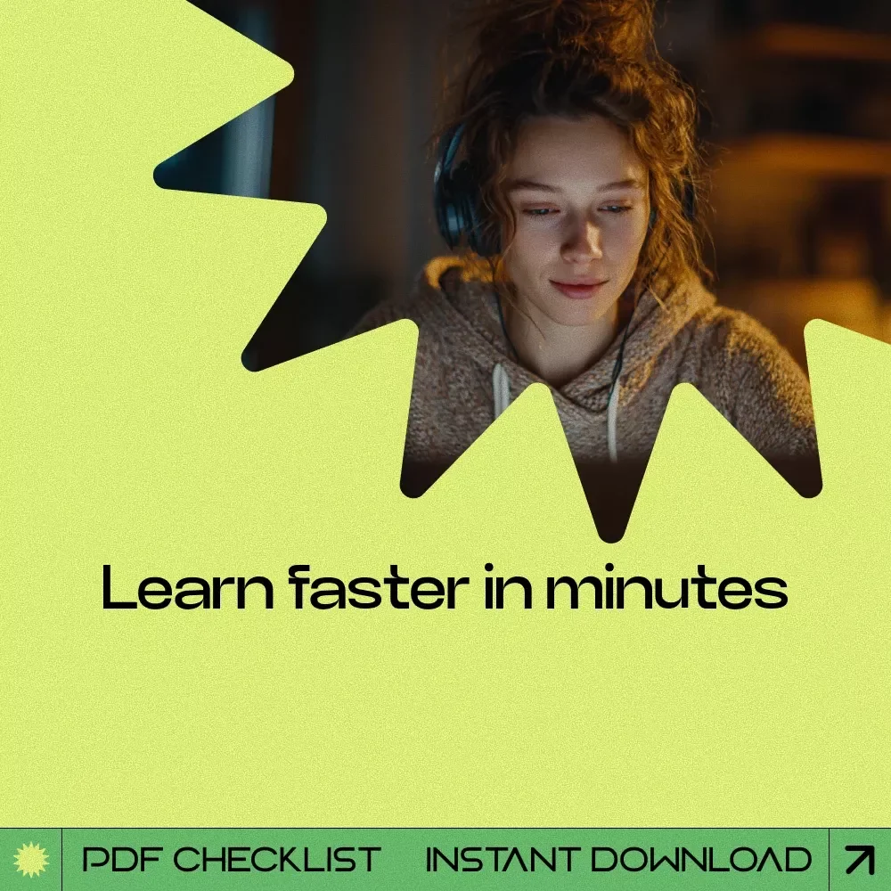 Learn in Limited Time for Busy Minds Checklist | How to Learn with Limited Time Productivity Guide, Microlearning Strategy, Fast Skill Building Printable