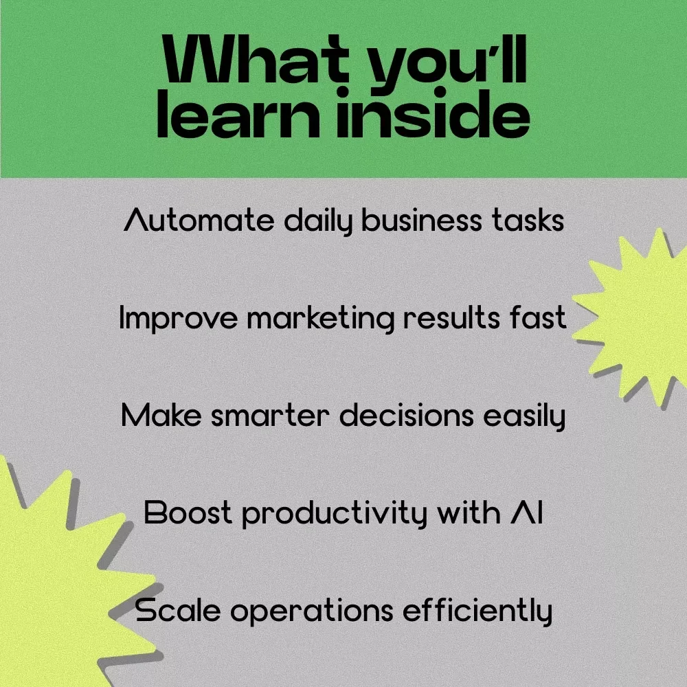 AI for Business: Boosting Efficiency, Creativity, and Growth | How to Learn AI for Business eBook Guide for Entrepreneurs & Small Business Owners