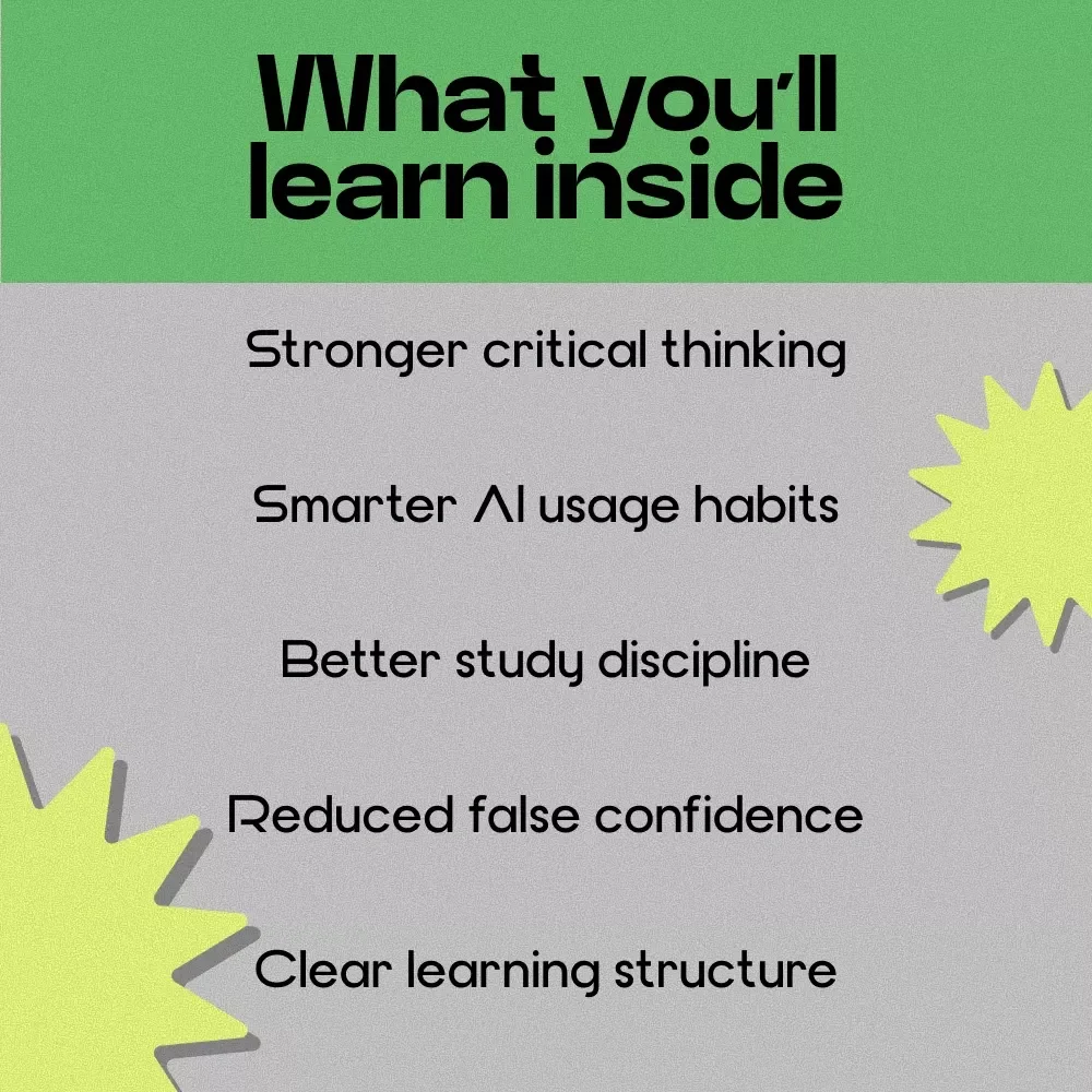 Thinking Clearly With AI – how to avoid ai overreliance in studying | Digital eBook Guide for Smarter Study Habits, Critical Thinking & Responsible AI Use