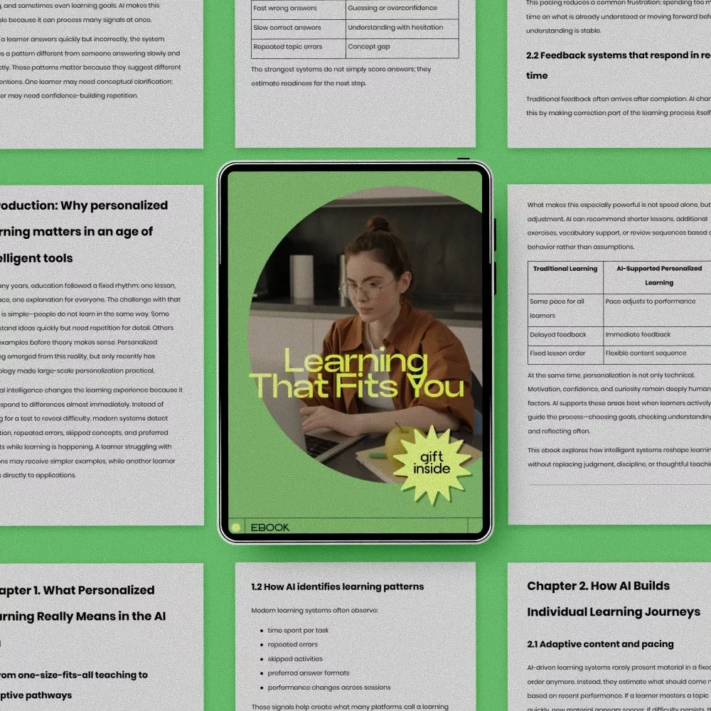 Learning That Fits You | AI for Personalized Learning eBook, Adaptive Study Guide, Smart Learning Strategies, Digital Download for Students & Professionals