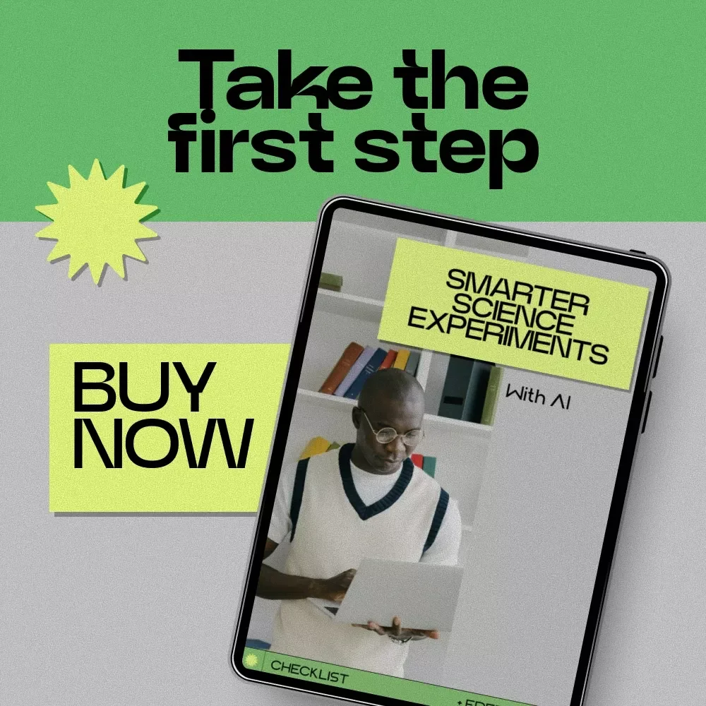 Smarter Science Experiments With AI – Checklist Guide for Students & Parents | How to Use AI for Science Experiments, Easy Lab Planning & Data Tracking Printable
