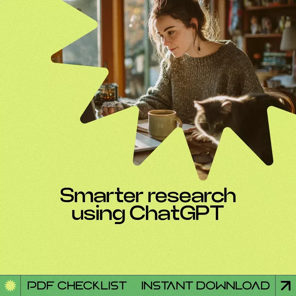 Research Better With ChatGPT Checklist | how to use chatgpt for research | Digital Download Study Guide, AI Research Workflow Planner, Student & Writer Productivity Tool