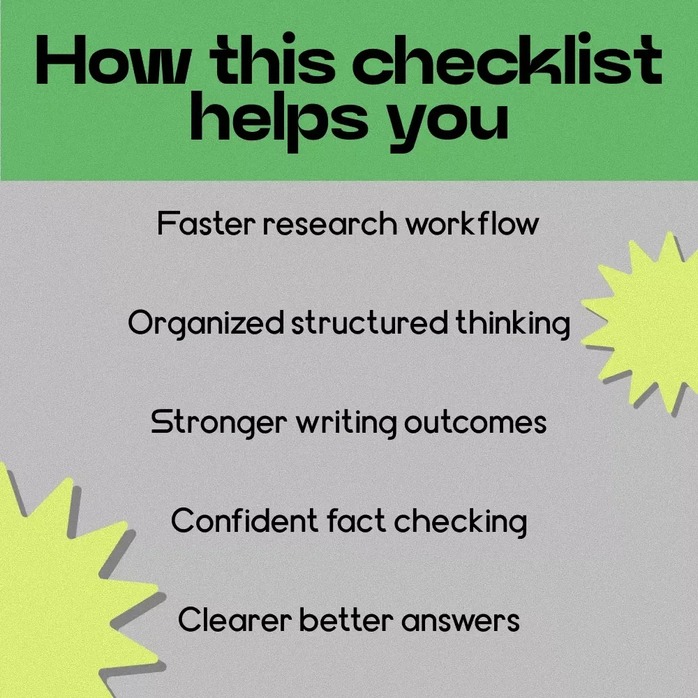 Research Better With ChatGPT Checklist | how to use chatgpt for research | Digital Download Study Guide, AI Research Workflow Planner, Student & Writer Productivity Tool