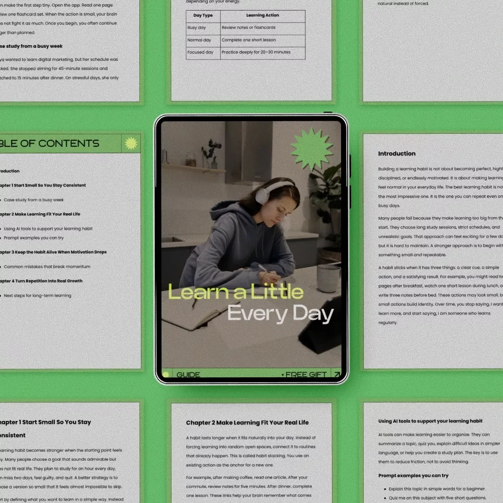 Learn a Little Every Day – A Practical Guide on how to build a learning habit for Busy People, Digital Download eBook for Consistent Growth & Daily Learning Routine