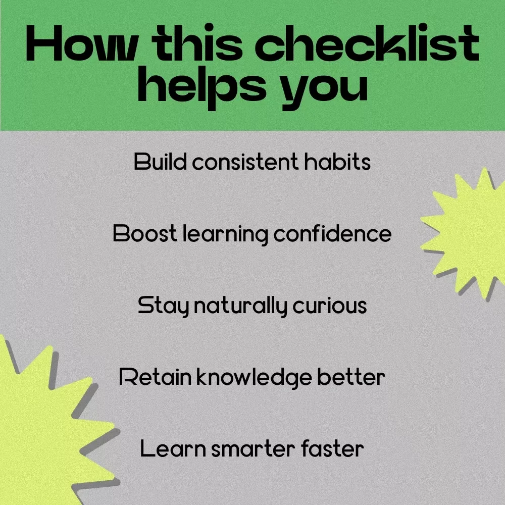 Keep Learning for Life Checklist – How to Become a Lifelong Learner, Personal Growth & Self Improvement Printable Guide, Daily Learning Habit Tracker