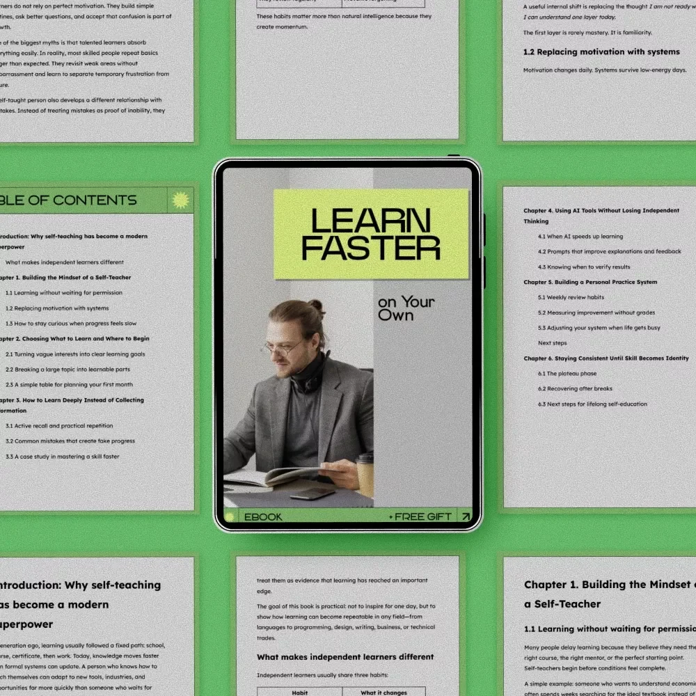 Learn Faster on Your Own – How to Teach Yourself Anything eBook | Self-Learning Guide, Independent Study System, Skill Building Blueprint