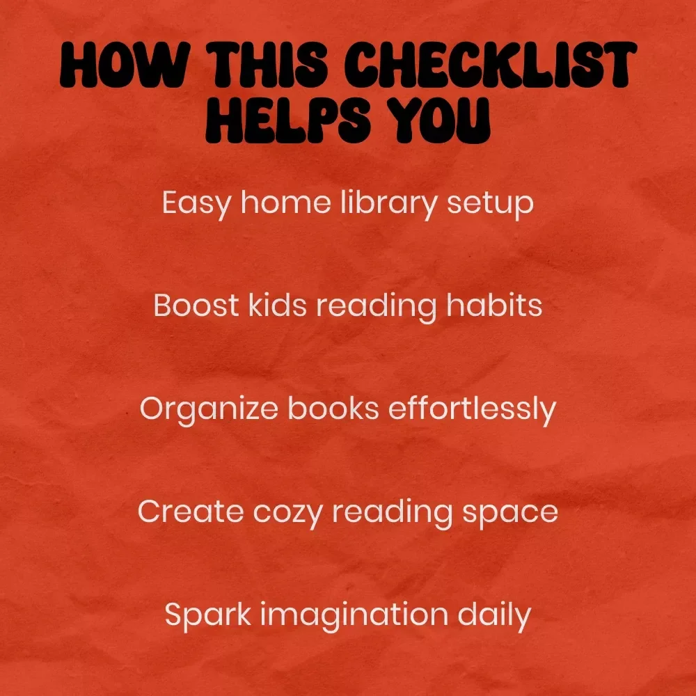 Build Your Magical Kids’ Library: A Fun & Easy Checklist | How to Build a Home Library for Kids Printable Guide | Cozy Reading Corner Setup for Children