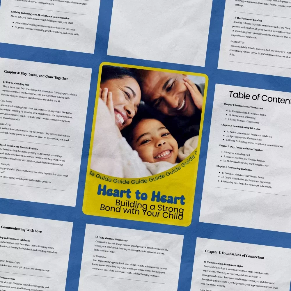 Heart to Heart: Building a Strong Bond with Your Child – A Practical Guide on how to build a strong parent child bond, Emotional Connection Workbook, Parenting Communication & Relationship Toolkit
