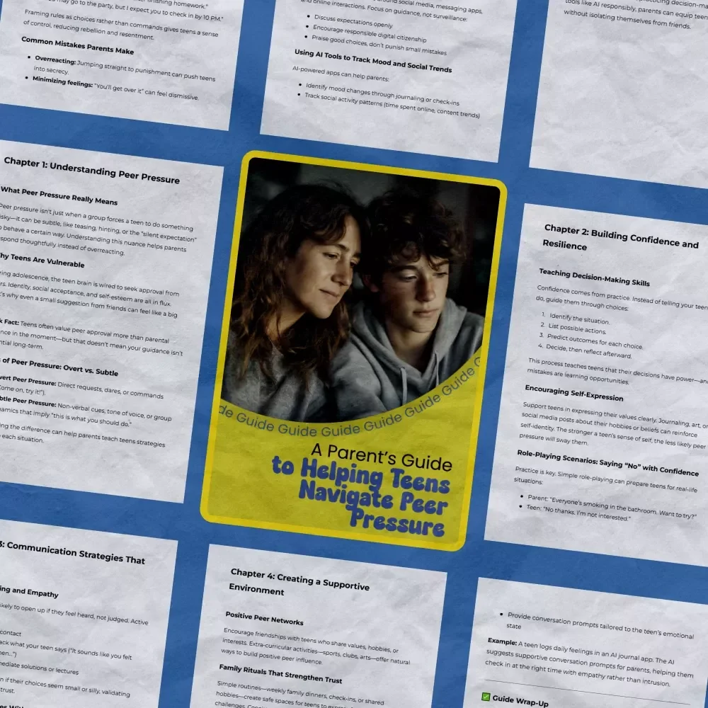 A Parent’s Guide to Helping Teens Navigate Peer Pressure | How to Help Teen with Peer Pressure Digital Guide for Confident Parenting, Communication & Resilience Building