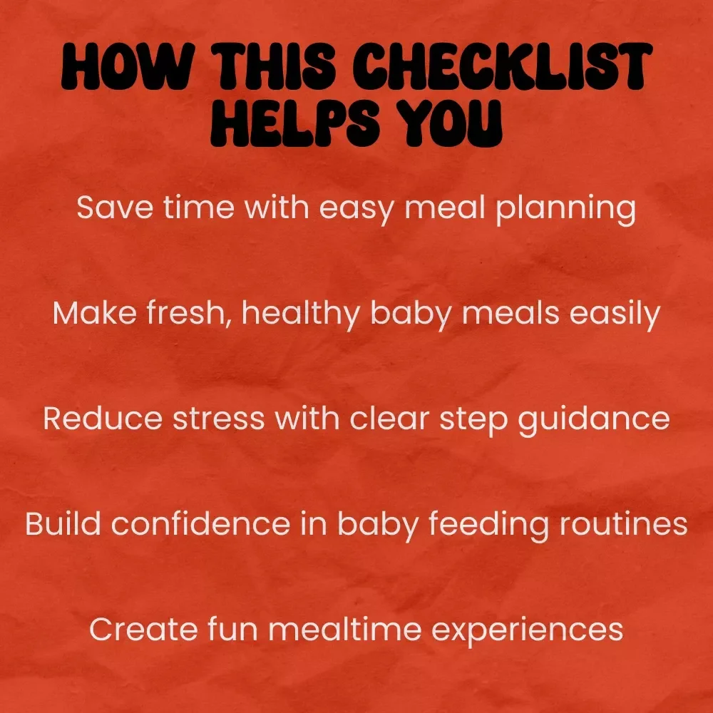 Baby Food Made Easy: Your Fun & Simple Homemade Checklist | How to Make Baby Food at Home Guide for Busy Parents | Printable Baby Feeding Planner