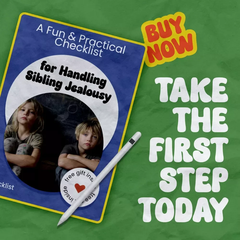 A Fun & Practical Checklist for Handling Sibling Jealousy – How to Handle Jealousy Between Siblings Printable Parenting Guide, Calm Conflict Toolkit, Family Harmony Planner
