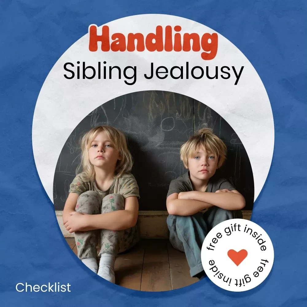 A Fun & Practical Checklist for Handling Sibling Jealousy – How to Handle Jealousy Between Siblings Printable Parenting Guide, Calm Conflict Toolkit, Family Harmony Planner