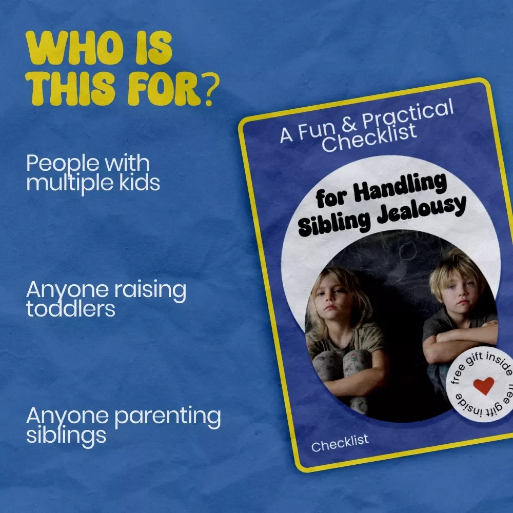 A Fun & Practical Checklist for Handling Sibling Jealousy – How to Handle Jealousy Between Siblings Printable Parenting Guide, Calm Conflict Toolkit, Family Harmony Planner