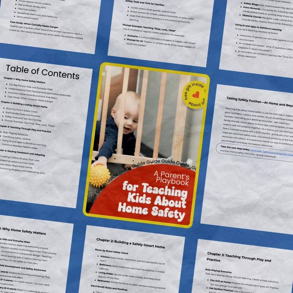 A Parent’s Playbook for Teaching Kids About Home Safety | Practical Guide on how to teach kids about home safety, Family Safety eBook, Childproofing Checklist & Learning Activities