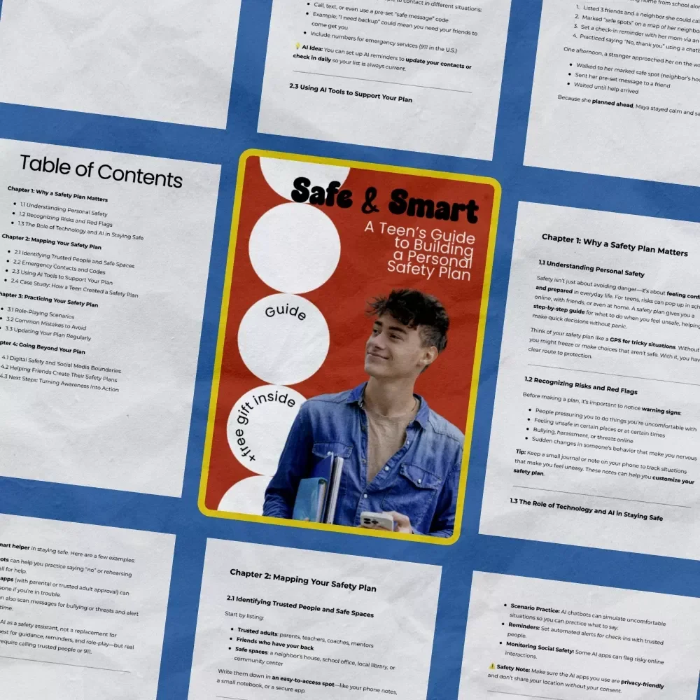 Safe & Smart: A Teen’s Guide to Building a Personal Safety Plan | how to create a safety plan for teen | Digital Download Guide for Teens & Parents