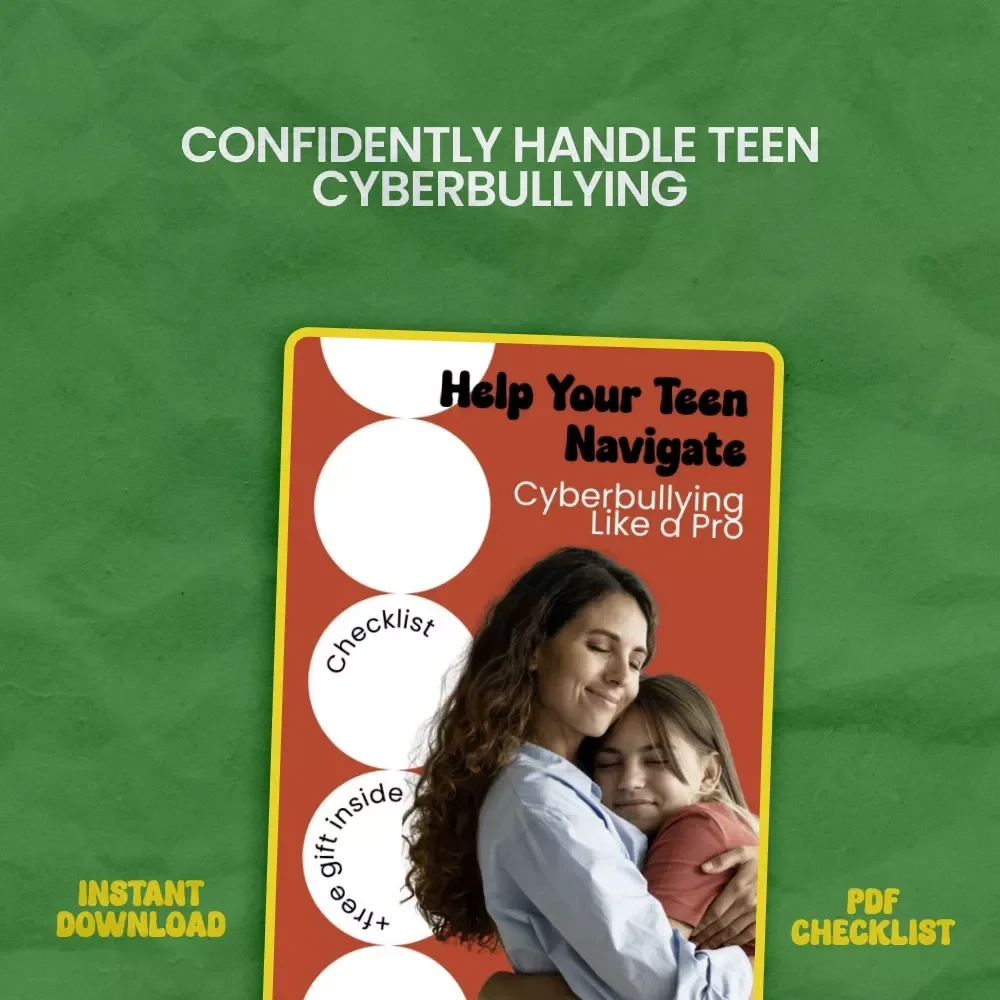 Help Your Teen Navigate Cyberbullying Like a Pro – Printable Checklist for Parents | how to help teen with cyberbullying Guide, Digital Download