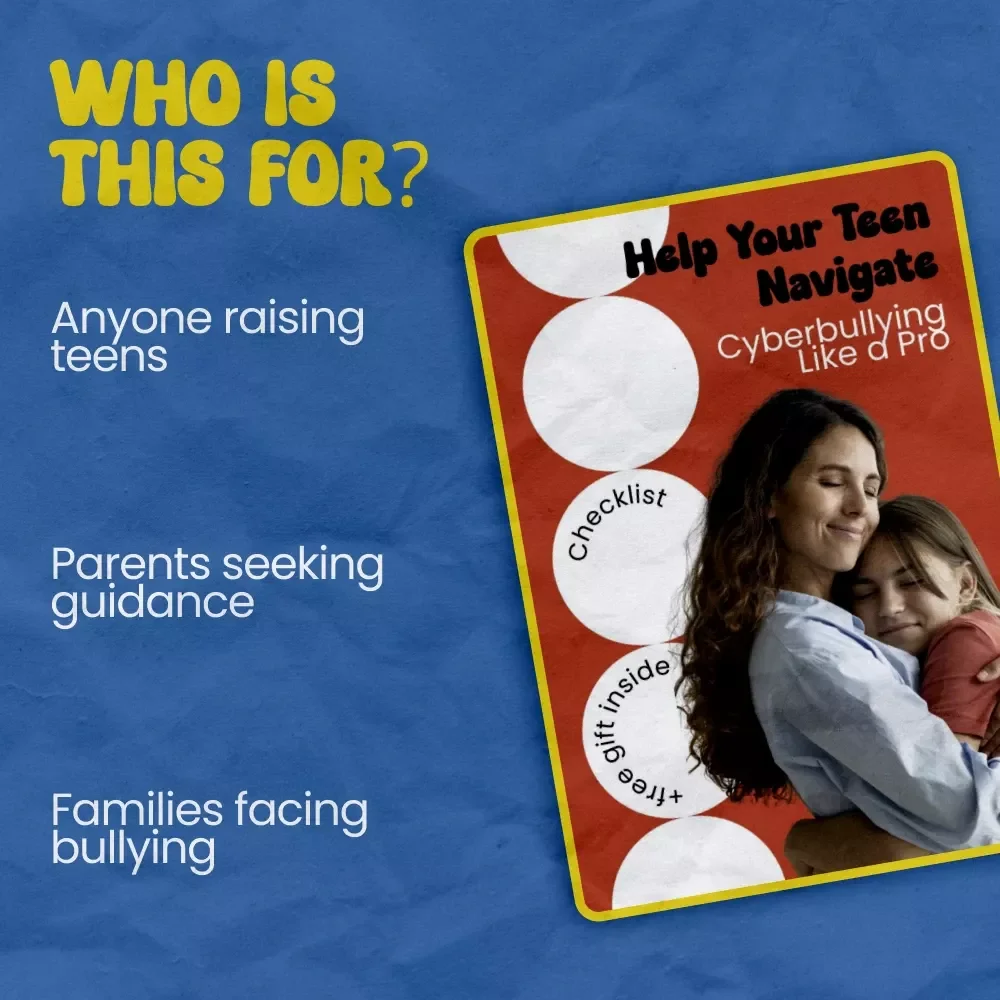 Help Your Teen Navigate Cyberbullying Like a Pro – Printable Checklist for Parents | how to help teen with cyberbullying Guide, Digital Download